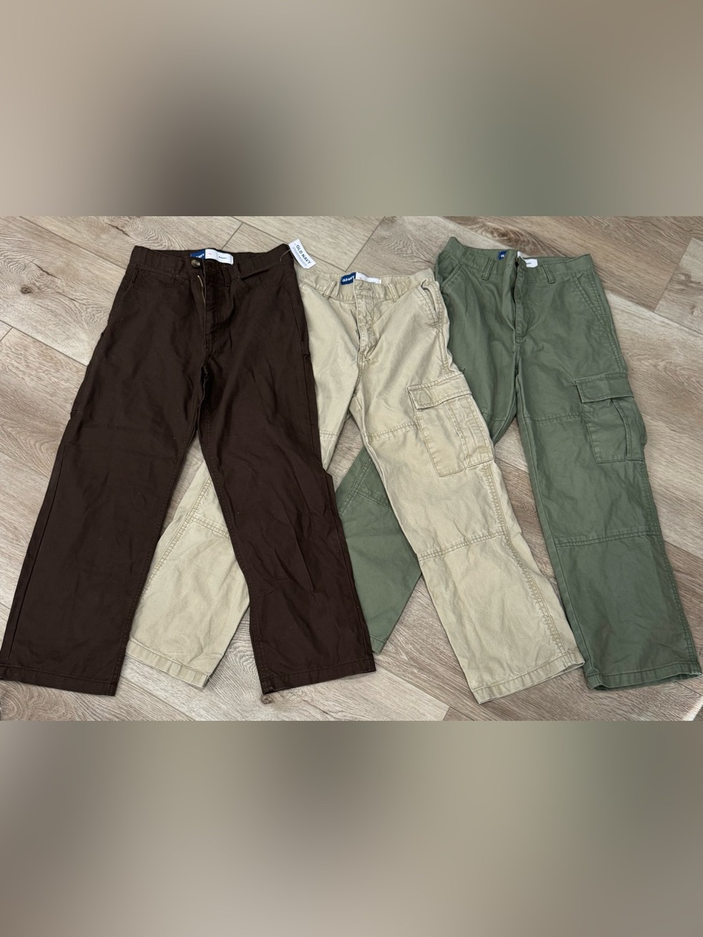 Old Navy Kids Cargo Pants Trio - Brown, Khaki, Olive
